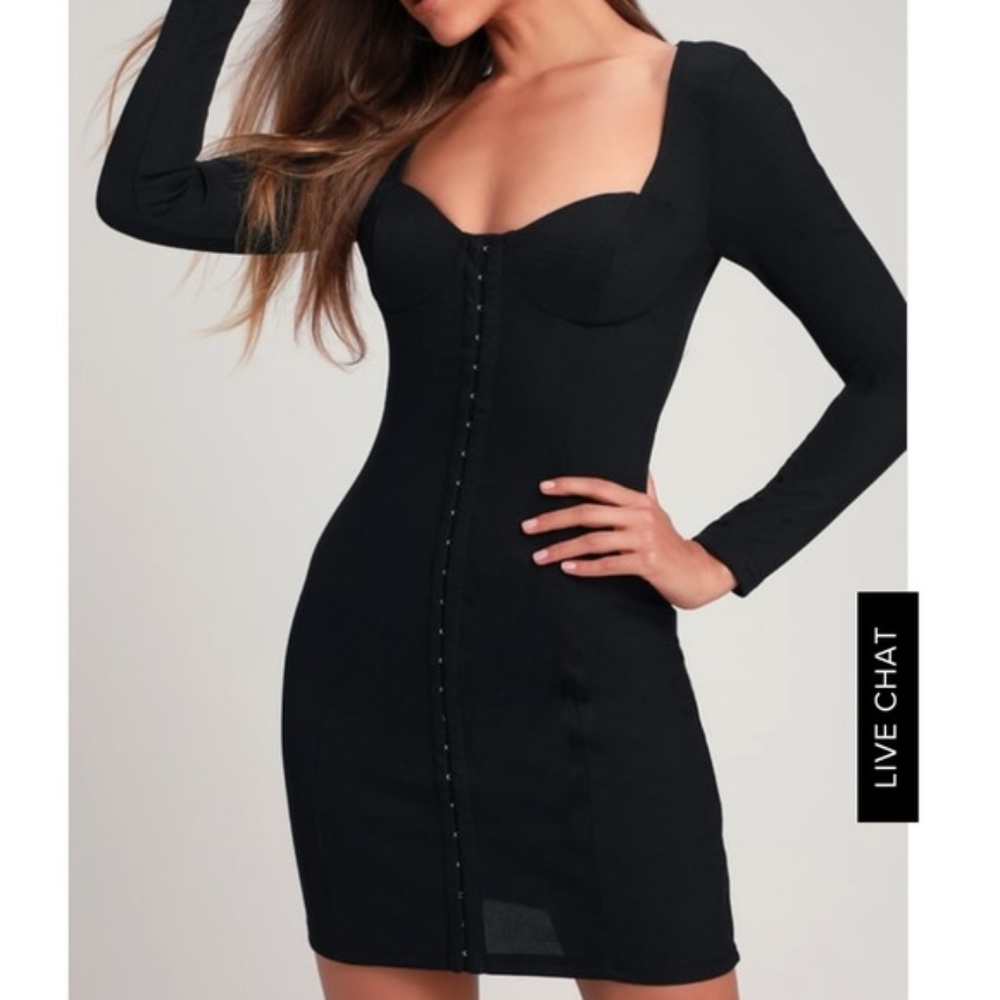 J.O.A. My Best Life Long Sleeve Dress- Black
